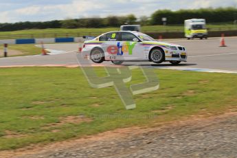 © Octane Photographic Ltd. BTCC - Round Two - Donington Park - Race 1. Sunday 15th April 2012. Nick Foster pushing hard on 2 wheels through the Esses in his eBay Motors BMW 320si. Digital ref : 0295lw7d3748