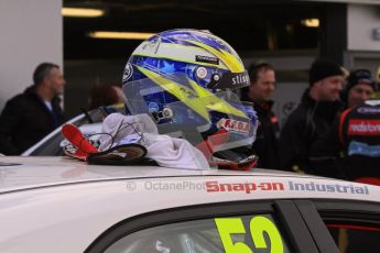 © Octane Photographic Ltd. BTCC - Round Two - Donington Park - Race 1. Sunday 15th April 2012. Gordon "Flash" Shedden' s helmet. Digital ref : 0295lw7d4112