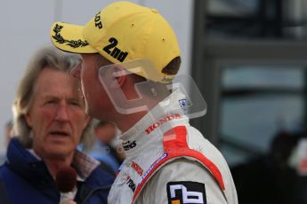 © Octane Photographic Ltd. BTCC - Round Two - Donington Park - Race 1. Sunday 15th April 2012. Matt Neal on his way to the podium. Digital ref : 0295lw7d4115