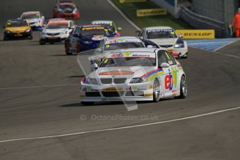 © Octane Photographic Ltd. BTCC - Round Two - Donington Park - Race 2. Sunday 15th April 2012. The grid warm their tyres on the formation lap for race 2. Digital ref : 0296lw7d4333
