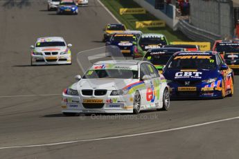 © Octane Photographic Ltd. BTCC - Round Two - Donington Park - Race 2. Sunday 15th April 2012. Tom Onslow-Cole under pressure into Redgate in his eBay Motors BMW 320si, Digital ref : 0296lw7d4496