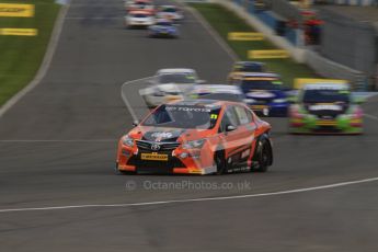 © Octane Photographic Ltd. BTCC - Round Two - Donington Park - Race 2. Sunday 15th April 2012. Frank Wrathall at speed into Redgate in his Dynojet Toyota Avensis. Digital ref : 0296lw7d4543
