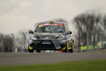 © Octane Photographic Ltd. BTCC - Round Two - Donington Park. AirAsia Renault UK Clio Cup Championship practice. Saturday 14th April 2012. Simon Belcher, Handy Motorsport with Pyro. Digital ref : 0292lw1d6459