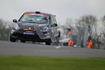 © Octane Photographic Ltd. BTCC - Round Two - Donington Park. AirAsia Renault UK Clio Cup Championship practice. Saturday 14th April 2012. Josh Cook, 20Ten Racing. Digital ref : 0292lw1d6552