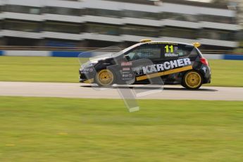 © Octane Photographic Ltd. BTCC - Round Two - Donington Park. AirAsia Renault UK Clio Cup Championship practice. Saturday 14th April 2012. Simon Belcher, Handy Motorsport with Pyro. Digital ref : 0292lw7d3003