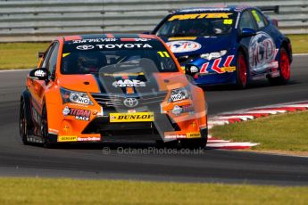 © Octane Photographic Ltd./Chris Enion. British Touring Car Championship – Round 6, Snetterton, Saturday 11th August 2012. Free Practice 1. Frank Wrathall - Dynojet, Toyota Avensis and Jeff Smith - Pirtek Racing, Honda Civic. Digital Ref : 0452ce1d0137