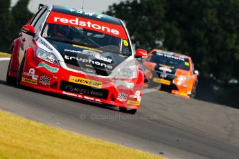 © Octane Photographic Ltd./Chris Enion. British Touring Car Championship – Round 6, Snetterton, Saturday 11th August 2012. Free Practice 1. Aron Smith and Redstone Racing, Ford Focus and Frank Wrathall - Dynojet, Toyota Avensis. Digital Ref : 0452ce1d0176