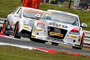 © Octane Photographic Ltd./Chris Enion. British Touring Car Championship – Round 6, Snetterton, Saturday 11th August 2012. Free Practice 2. Rob Austin - Rob Austin Racing, Audi A4 and Adam Morgan - Speedworks Motorsport, Toyota Avensis. Digital Ref : 0453ce1d0091