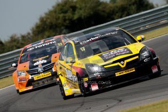 © Octane Photographic Ltd./Chris Enion. British Touring Car Championship – Round 6, Snetterton, Sunday 12th August 2012. Race 1. Dave Newsham - Team ES Racing.com, Vauxhall Vectra and Frank Wrathall - Dynojet, Toyota Avensis. Digital Ref : 0455ce1d0112