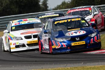 © Octane Photographic Ltd./Chris Enion. British Touring Car Championship – Round 6, Snetterton, Sunday 12th August 2012. Race 1. Jeff Smith - Pirtek Racing, Honda Civic, Nick Foster - eBay Motors, BMW 320si E90, Tony Gilham	 - Team HARD, Honda Civic and Mat Jackson - Redstone Racing, Ford Focus. Digital Ref : 0455ce1d0196