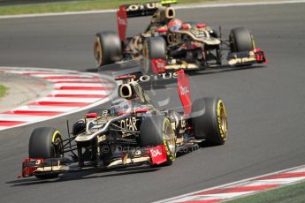 © 2012 Octane Photographic Ltd. Hungarian GP Hungaroring - Saturday 28th July 2012 - F1 Qualifying. Lotus E20 - Kimi Raikkonen and Romain Grosjean. Digital Ref : 0430lw7d7637