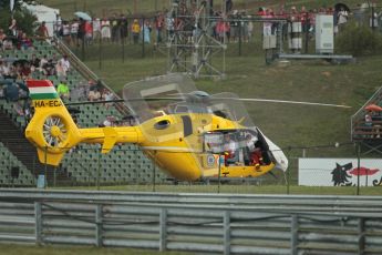 © 2012 Octane Photographic Ltd. Hungarian GP Hungaroring - Friday 27th July 2012 - F1 Practice 2. Medical Helicopter on standby as always at FIA F1 events. Digital Ref : 0426lw1d5655