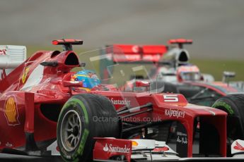 © 2012 Octane Photographic Ltd. Hungarian GP Hungaroring - Friday 27th July 2012 - F1 Practice 2. Ferrari F2012 - Fernando Alonso and Jenson Button - McLaren MP4/27. Digital Ref : 0426lw1d5872