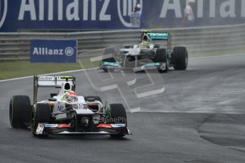 © 2012 Octane Photographic Ltd. Hungarian GP Hungaroring - Friday 27th July 2012 - F1 Practice 2. Sauber C31 - Sergio Perez and Mercedes W03 - Nico Rosberg. Digital Ref : 0426lw7d0084
