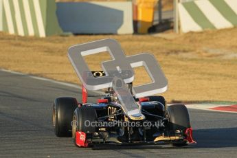 © 2012 Octane Photographic Ltd. Barcelona Winter Test 1 Day 1 - Tuesday 21st February 2012. Lotus E20 - Romain Grosjean. Digital Ref : 0226lw1d6097