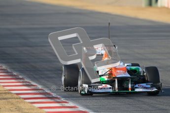© 2012 Octane Photographic Ltd. Barcelona Winter Test 1 Day 1 - Tuesday 21st February 2012. Force India VJM05 - Nico Hulkenberg. Digital Ref : 0226lw1d6436