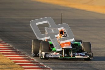 © 2012 Octane Photographic Ltd. Barcelona Winter Test 1 Day 1 - Tuesday 21st February 2012. Force India VJM05 - Nico Hulkenberg. Digital Ref : 0226lw1d6474