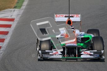 © 2012 Octane Photographic Ltd. Barcelona Winter Test 1 Day 1 - Tuesday 21st February 2012. Force India VJM05 - Nico Hulkenberg. Digital Ref : 0226lw1d6801