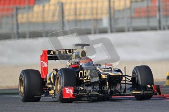 © 2012 Octane Photographic Ltd. Barcelona Winter Test 1 Day 1 - Tuesday 21st February 2012. Lotus E20 - Romain Grosjean. Digital Ref : 0226lw1d7077