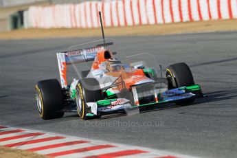 © 2012 Octane Photographic Ltd. Barcelona Winter Test 1 Day 1 - Tuesday 21st February 2012. Force India VJM05 - Nico Hulkenberg. Digital Ref : 0226lw1d7230