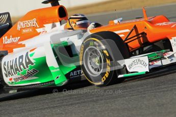 © 2012 Octane Photographic Ltd. Barcelona Winter Test 1 Day 1 - Tuesday 21st February 2012. Force India VJM05 - Nico Hulkenberg. Digital Ref : 0226lw1d7236