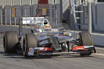 © 2012 Octane Photographic Ltd. Barcelona Winter Test 1 Day 1 - Tuesday 21st February 2012. Sauber C31 - Sergio Perez. Digital Ref : 0226lw7d5806