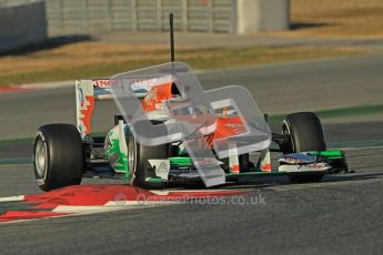 © 2012 Octane Photographic Ltd. Barcelona Winter Test 1 Day 2 - Wednesday 21st February 2012. Force India VJM05 - Nico Hulkenberg. Digital Ref :  0227lw1d7600
