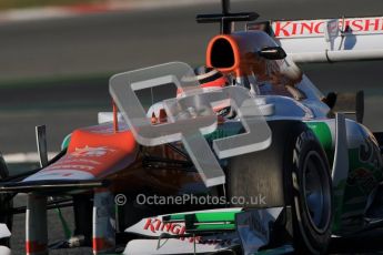 © 2012 Octane Photographic Ltd. Barcelona Winter Test 1 Day 2 - Wednesday 21st February 2012. Force India VJM05 - Nico Hulkenberg. Digital Ref : 0227lw1d7604