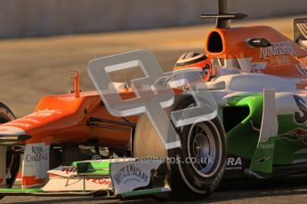 © 2012 Octane Photographic Ltd. Barcelona Winter Test 1 Day 2 - Wednesday 21st February 2012. Force India VJM05 - Nico Hulkenberg. Digital Ref : 0227lw1d7982