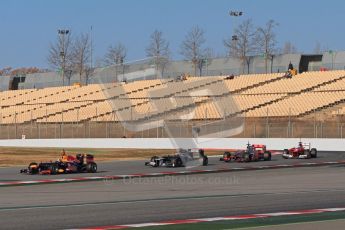 © 2012 Octane Photographic Ltd. Barcelona Winter Test 1 Day 2 - Wednesday 21st February 2012. Atmosphere - A rare moment during testing with four cars grouped up together on track. Digital Ref : 0227lw7d5986