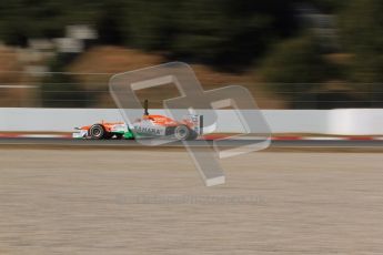 © 2012 Octane Photographic Ltd. Barcelona Winter Test 1 Day 2 - Wednesday 21st February 2012. Force India VJM05 - Nico Hulkenberg. Digital Ref : 0227lw7d6303