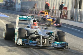 © 2012 Octane Photographic Ltd. Barcelona Winter Test 1 Day 3 - Thursday 23rd February 2012. Mercedes W03 - Michael Schumacher. Digital Ref : 0228cb1d9502