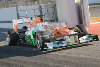 © 2012 Octane Photographic Ltd. Barcelona Winter Test 1 Day 3 - Thursday 23rd February 2012. Force India VJM05 - Paul di Resta. Digital Ref : 0228cb1d9510