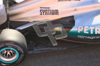 © 2012 Octane Photographic Ltd. Barcelona Winter Test 1 Day 3 - Thursday 23rd February 2012. Mercedes W03 - Michael Schumacher - exhaust detail. Digital Ref : 0228cb1d9762