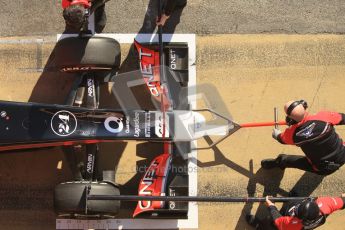 © 2012 Octane Photographic Ltd. Barcelona Winter Test 1 Day 3 - Thursday 23rd February 2012. MVR02 - Timo Glock - pitstop practice. Digital Ref : 0228cb1d9766