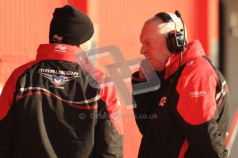 © 2012 Octane Photographic Ltd. Barcelona Winter Test 1 Day 3 - Thursday 23rd February 2012. Marussia - John Booth. Digital Ref : 0228cb7d6356