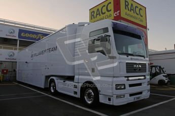 © 2012 Octane Photographic Ltd. Barcelona Winter Test 1 Day 3 - Thursday 23rd February 2012. Williams transporter Digital Ref : 0228lw7d2695