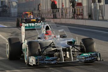 © 2012 Octane Photographic Ltd. Barcelona Winter Test 1 Day 3 - Thursday 23rd February 2012. Mercedes W03 - Michael Schumacher. Digital Ref : 0228lw7d2965