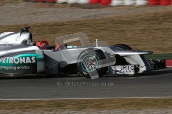 © 2012 Octane Photographic Ltd. Barcelona Winter Test 1 Day 3 - Thursday 23rd February 2012. Mercedes W03 - Michael Schumacher. Digital Ref : 0228lw7d3572