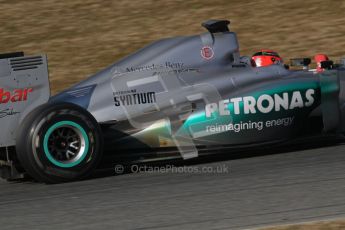 © 2012 Octane Photographic Ltd. Barcelona Winter Test 1 Day 3 - Thursday 23rd February 2012. Mercedes W03 - Michael Schumacher. Digital Ref : 0228lw7d3653