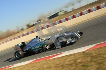 © 2012 Octane Photographic Ltd. Barcelona Winter Test 1 Day 4 - Friday 24th February 2012. Mercedes W03 - Nico Rosberg. Digital Ref :  0229cb1d0292