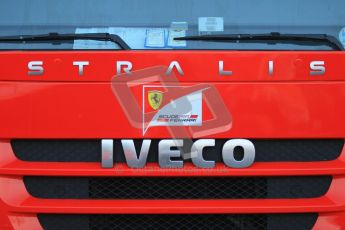 © 2012 Octane Photographic Ltd. Barcelona Winter Test 1 Day 4 - Friday 24th February 2012. Ferrari Iveco transporter. Digital Ref : 0229cb1d9891