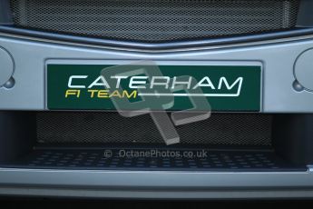 © 2012 Octane Photographic Ltd. Barcelona Winter Test 2 Day 1 - Thursday 1st March 2012. Caterham truck number plate covers. Digital Ref : 0231cb1d1683