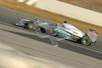 © 2012 Octane Photographic Ltd. Barcelona Winter Test 2 Day 1 - Thursday 1st March 2012. Mercedes W03 - Nico Rosberg. Digital Ref : 0231cb1d2114