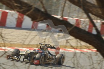 © 2012 Octane Photographic Ltd. Barcelona Winter Test 2 Day 1 - Thursday 24th March 2012. Lotus E20 - Romain Grosjean. Digital Ref : 0231cb1d2226