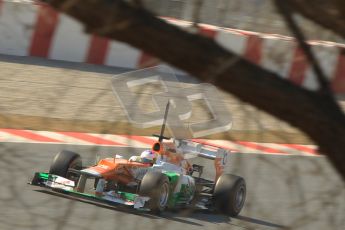 © 2012 Octane Photographic Ltd. Barcelona Winter Test 2 Day 1 - Thursday 24th March 2012. Force India VJM05 - Paul di Resta. Digital Ref :  0231cb1d2237