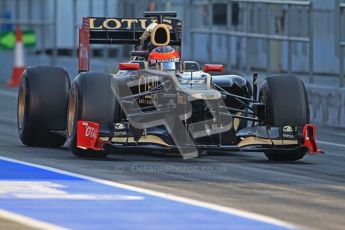 © 2012 Octane Photographic Ltd. Barcelona Winter Test 2 Day 1 - Thursday 1st March 2012. Lotus E20 - Romain Grosjean. Digital Ref : 0231cb7d7666
