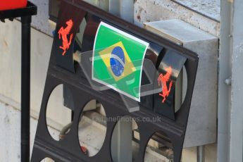 © 2012 Octane Photographic Ltd. Barcelona Winter Test 2 Day 1 - Thursday 1st March 2012. Ferrari F2012 - Felipe Massa's pit board. Digital Ref : 0231cb7d7917