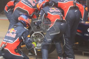 © 2012 Octane Photographic Ltd. Barcelona Winter Test 2 Day 2 - Friday 2nd March 2012. Red Bull practice pit stops. Digital Ref :