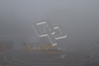 © 2012 Octane Photographic Ltd. Barcelona Winter Test 2 Day 2 - Friday 2nd March 2012. Thick fog delayed the starting of the test as the medical helicopter couldn't take off.. Digital Ref :